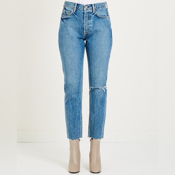 Grlfriend | Karolina Ankle Jeans in Sienna | Cropped | Medium Wash | Size 24 - Picture 1 of 9